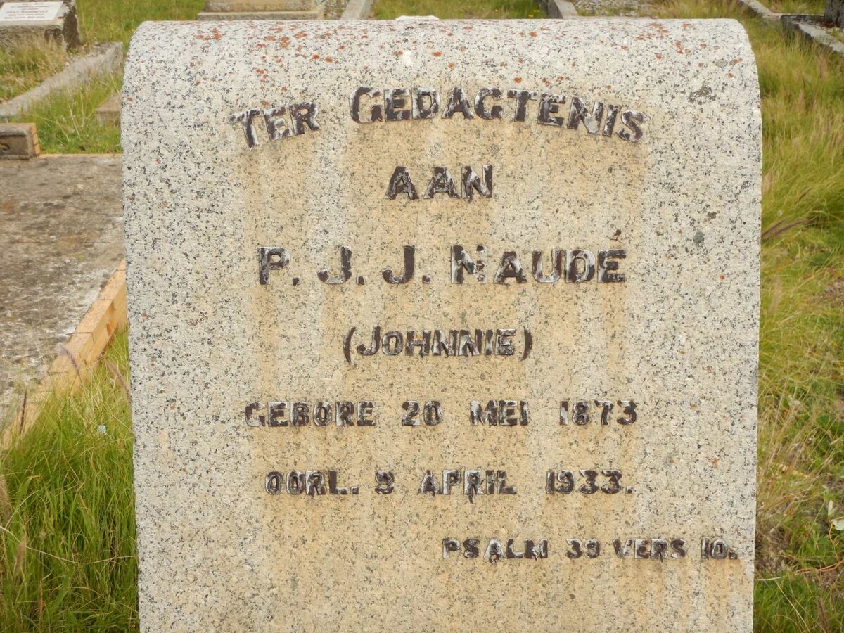 NAUDÉ P.J.J. 1873-1933