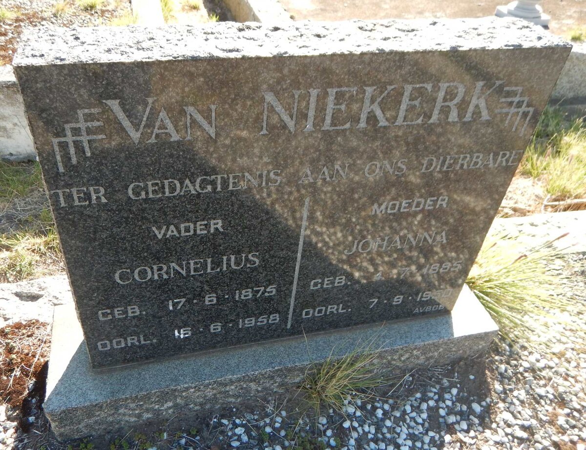 NIEKERK Cornelius, van 1875-1958 &amp; Johanna 1885-1950