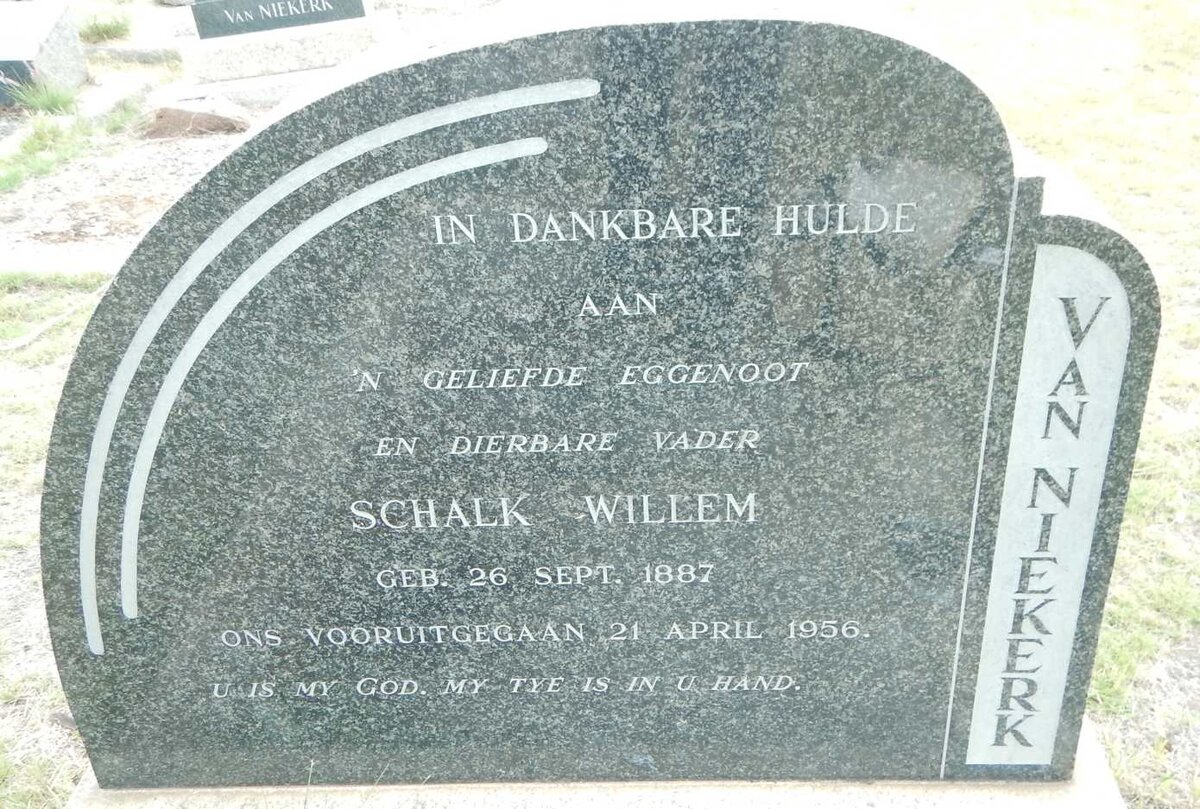 NIEKERK Schalk Willem, van 1887-1956
