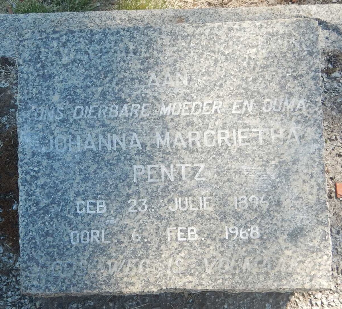 PENTZ Johanna Margrietha 1896-1968