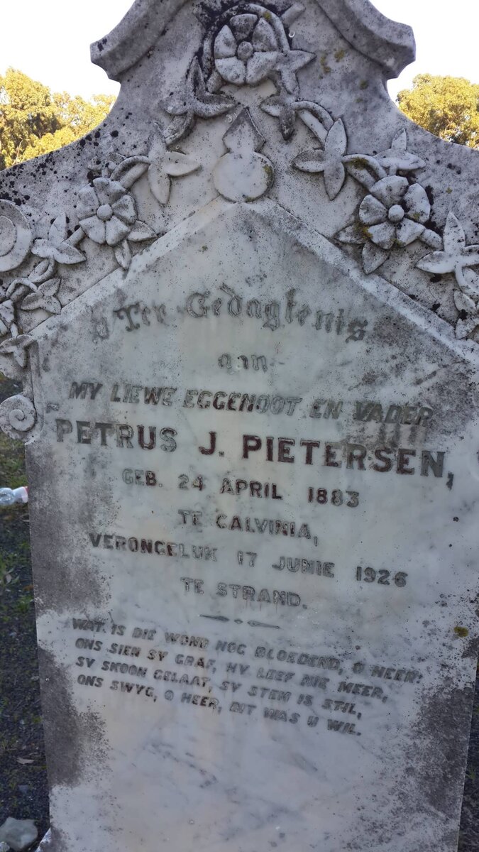 PIETERSEN Petrus J. 1883-1926