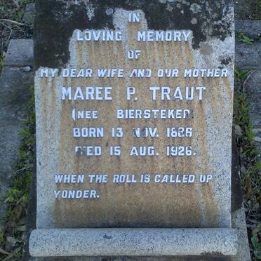 TRAUT Maree P. nee BIERSTEKER 1886-1926