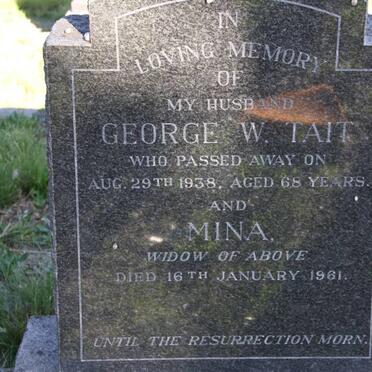 TAIT George W. -1938 &amp; Mina -1961