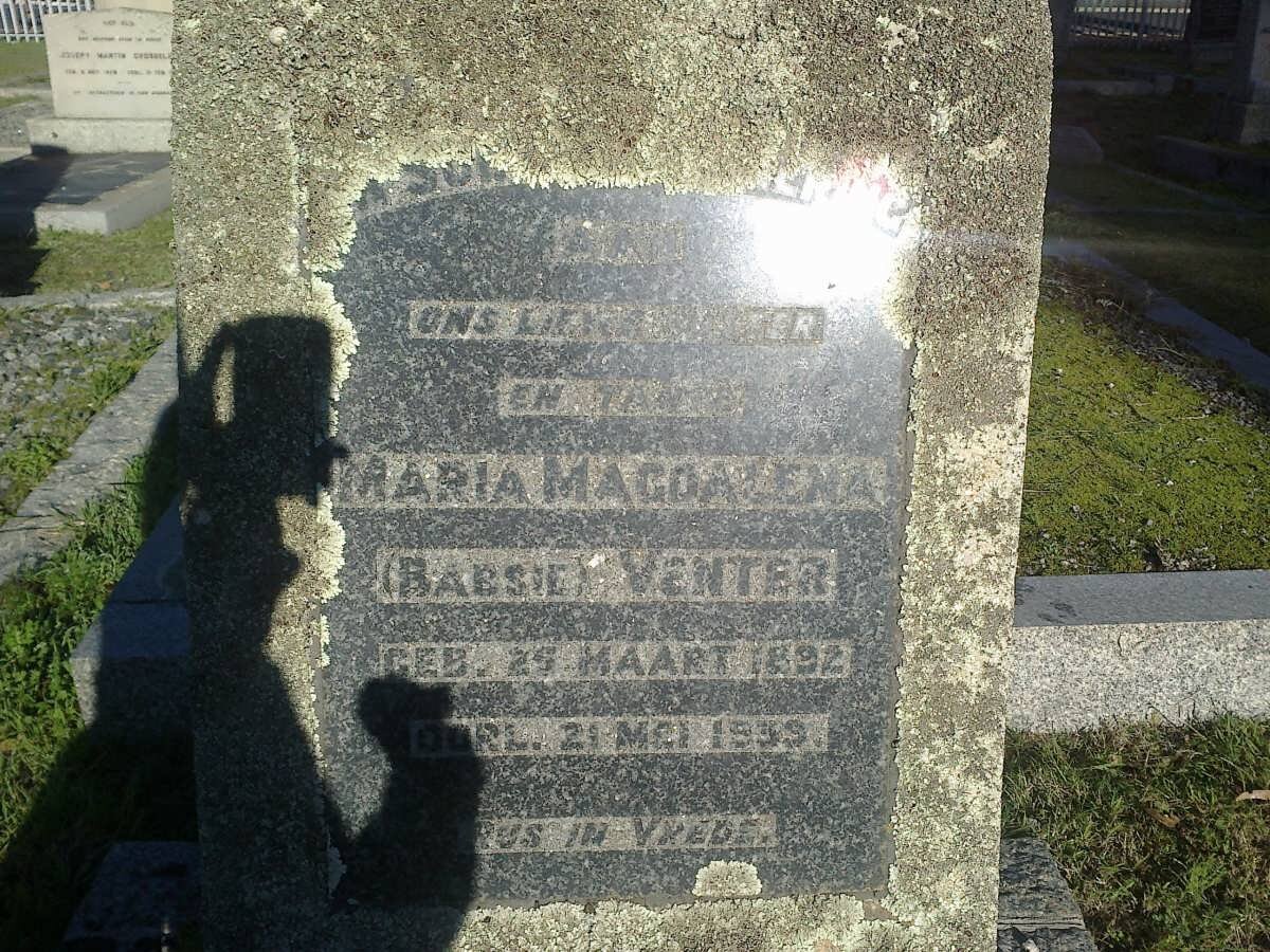 VENTER Maria Magdalena 1892-1939