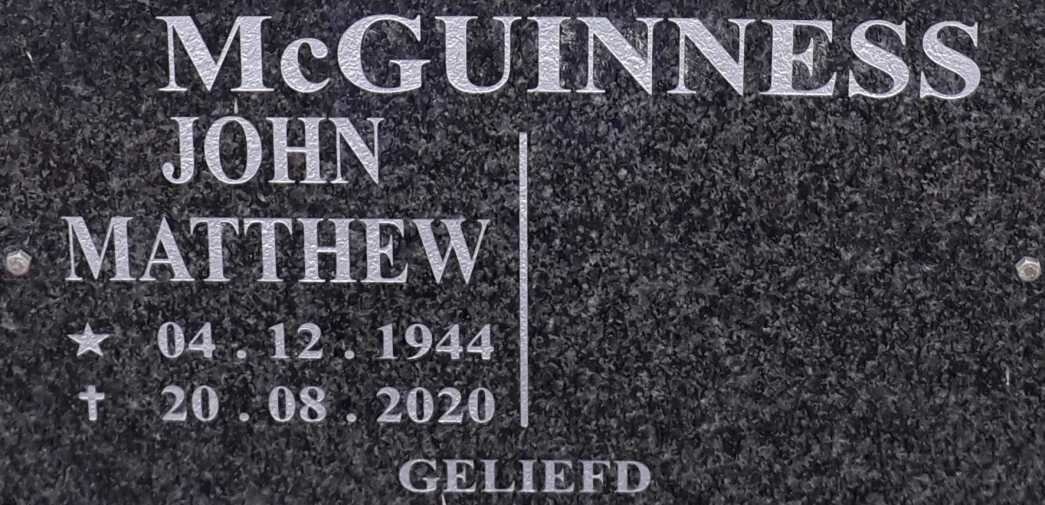 MCGUINNESS John Matthew 1944-2020