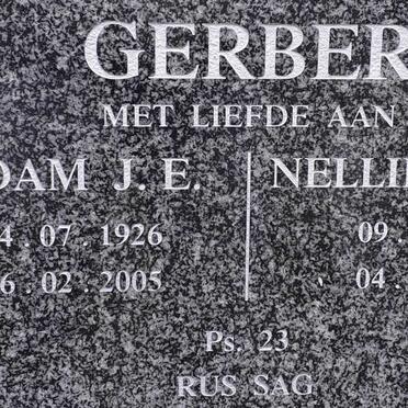 GERBER Adam J.E. 1926-2005 &amp; Nellie Gladys 1933-2008