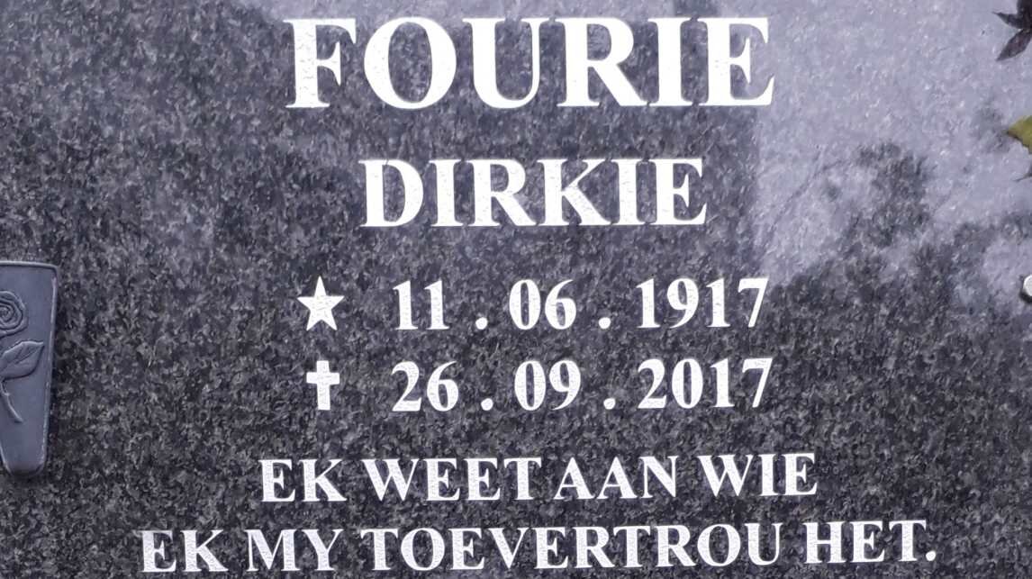 FOURIE Dirkie 1917-2017