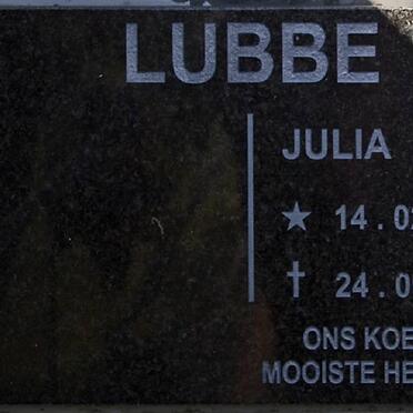 LUBBE Julia Erica 1937-2007