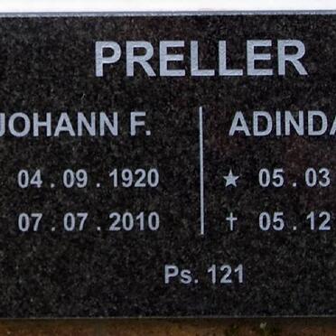 PRELLER Johann F. 1920-2010 &amp; Adinda E. 1918-2004