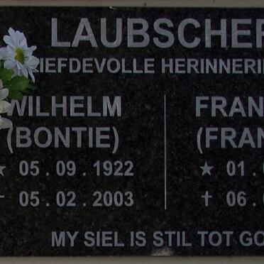 LAUBSCHER Wilhelm 1922-2003 &amp; Franciena 1919-2009