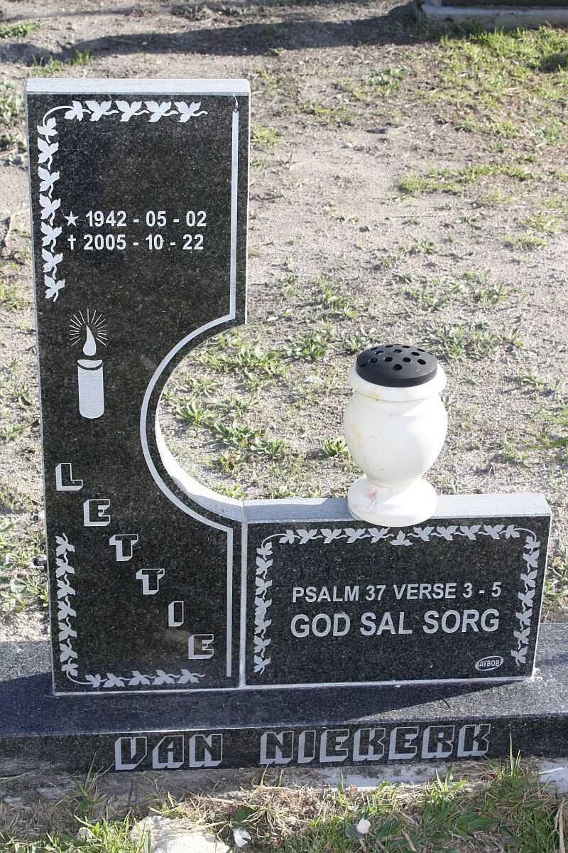 NIEKERK Lettie, van 1942-2005
