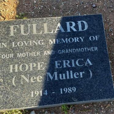 FULLARD William 1903-1981 &amp; Hope Erica MULLER 1914-1989 