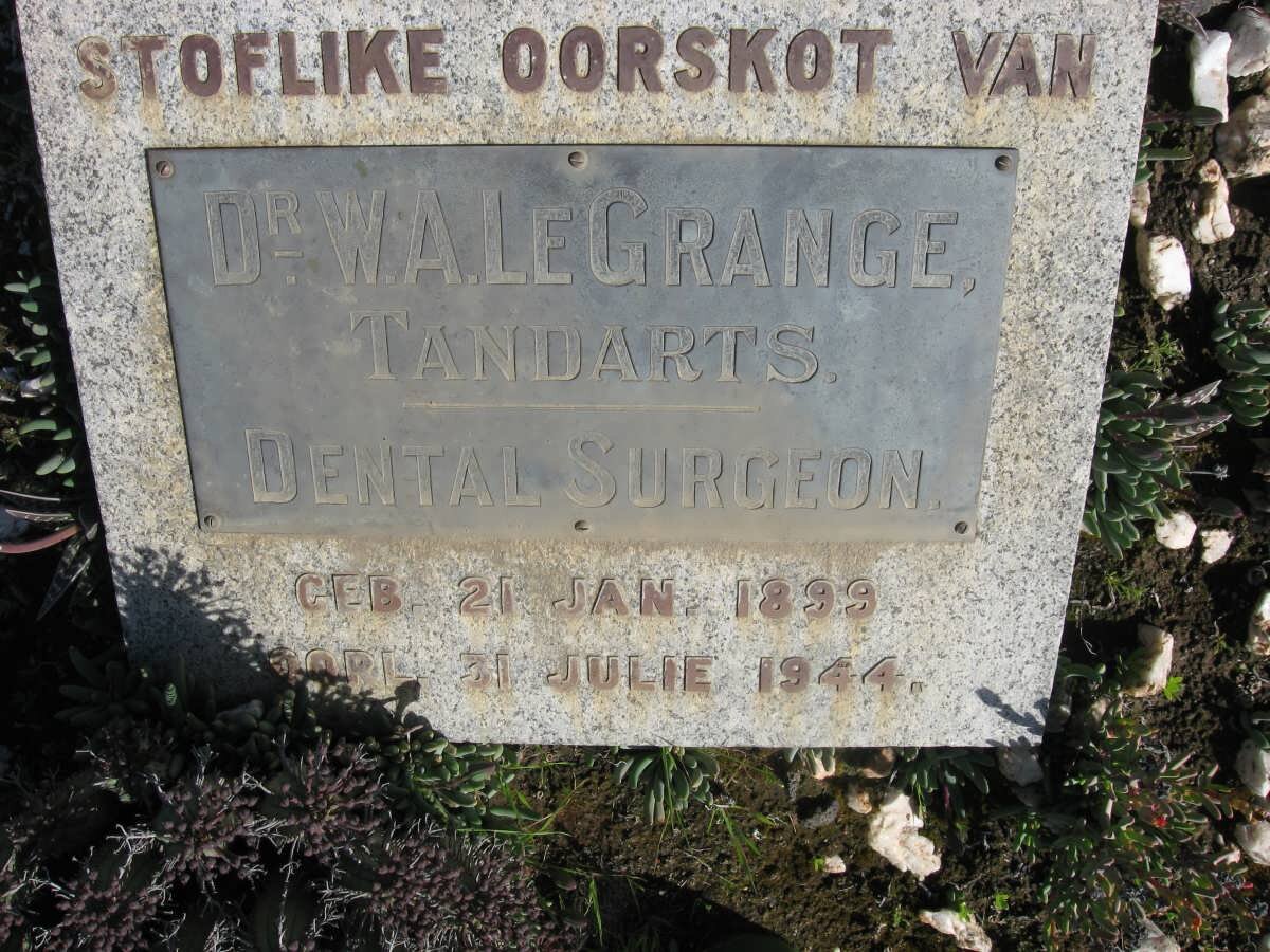 GRANGE W.A., le 1899-1944