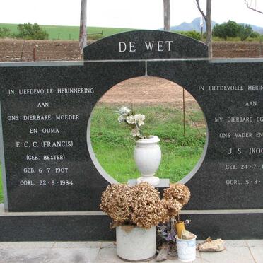WET J.S., de 1909-1981 &amp; F.C.C. BESTER 1907-1984