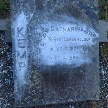 KEMP Catharina nee LANGEVELDER 1881-1968
