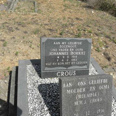 CROUS Johannes 1914-1983 &amp; M.W.J. 1914-1996