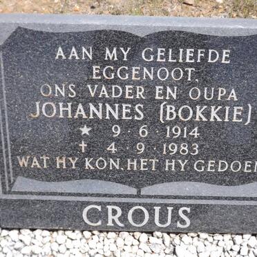 CROUS Johannes 1914-1983 &amp; M.W.J. 1914-1996