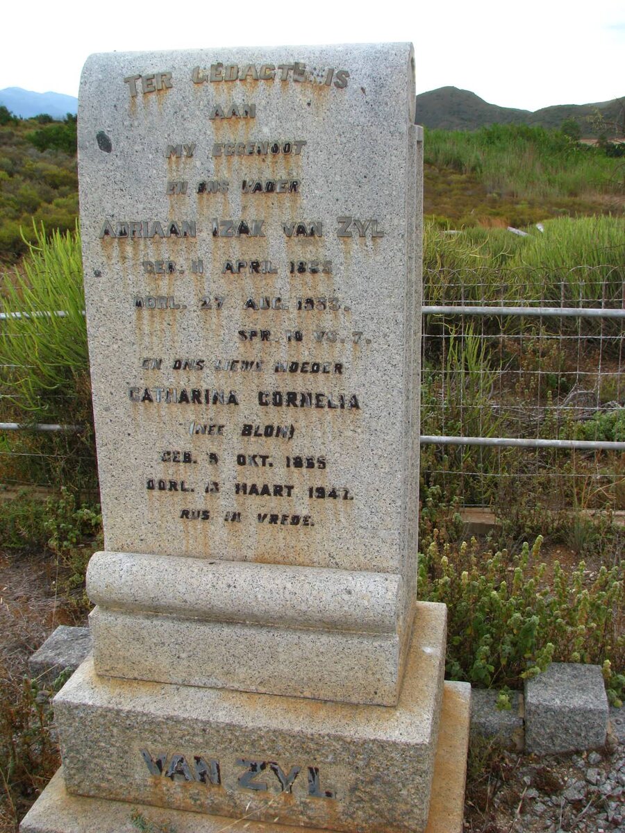 ZYL Adriaan Izak 1865-1933 &amp; Catharina Cornelia BLOM 1865-1947