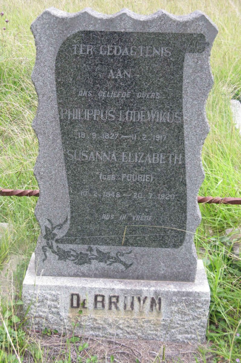 BRUYN Philippus Lodewikus, de 1827-1917 &amp; Susanna Elizabeth FOURIE 1848-1920
