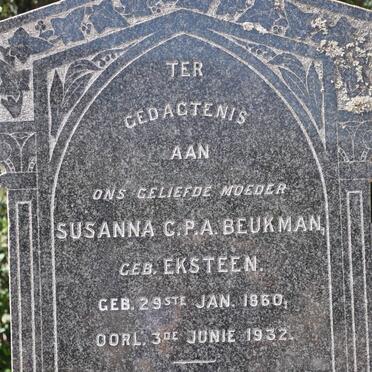 BEUKMAN Johanna C.P.A. nee EKSTEEN 1860-1932