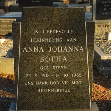 BOTHA Anna Johanna nee STEYN 1918-1985