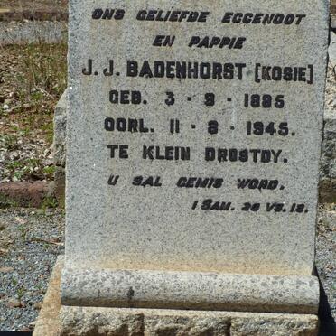 BADENHORST J.J. 1885-1945