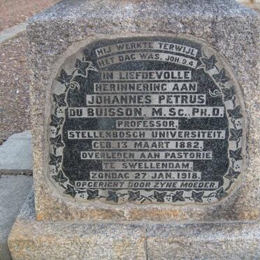 BUISSON Johannes Petrus, du 1882-1918