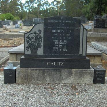 CALITZ Phillipus L.A. 1918-1960 :: BADENHORST E.M. voorheen CALITZ 1925-2004