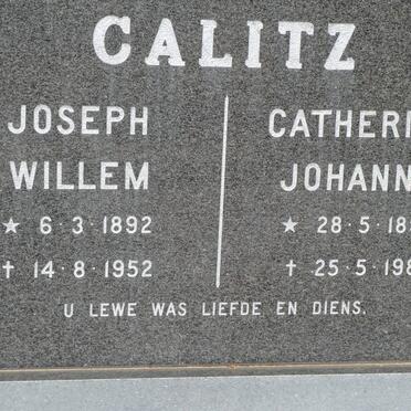 CALITZ Joseph Willem 1892-1952 &amp; Catherina Johanna 1894-1981