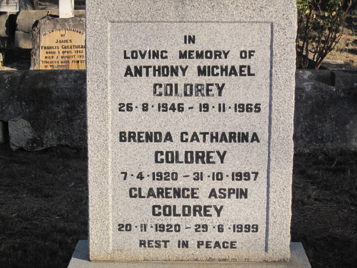 COLDREY Clarence Aspin 1920-1999 &amp; Brenda Catharina 1920-1997 :: COLDREY Anthony Michael 1946-1965