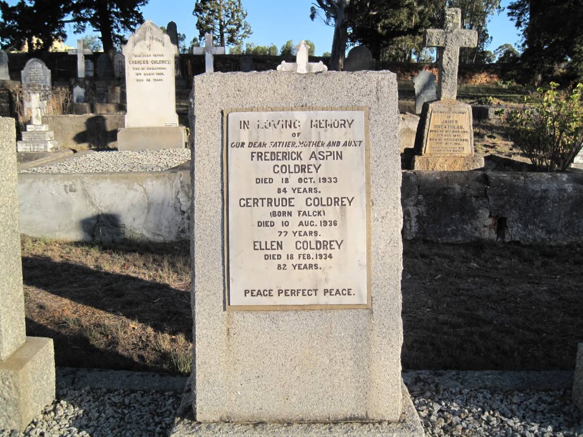 COLDREY Frederick Aspin -1933 &amp; Gertrude FALCK -1936 :: COLDREY Ellen -1934