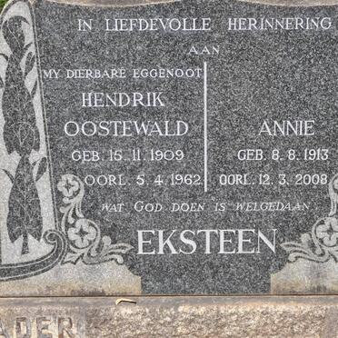 EKSTEEN Hendrik Oostewald 1909-1962 &amp; Annie 1913-2008