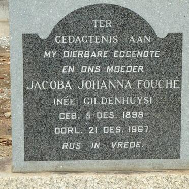 FOUCHÉ Jacoba Johanna nee GILDENHUYS 1898-1967