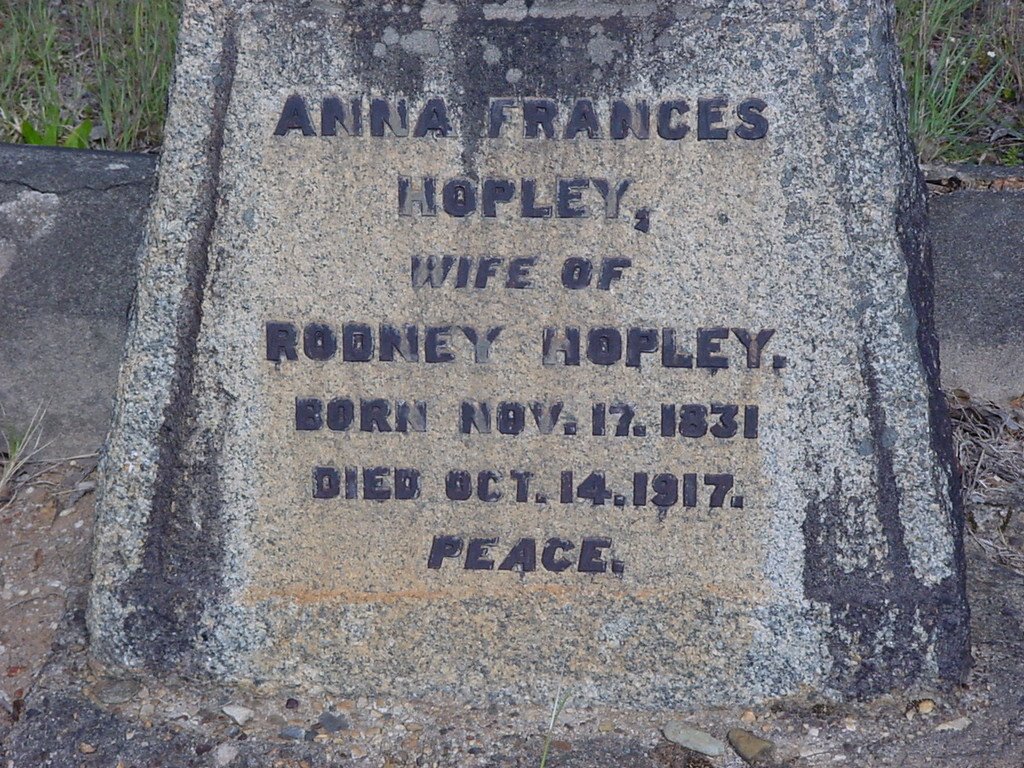 HOPLEY Anna Francis 1831-1917