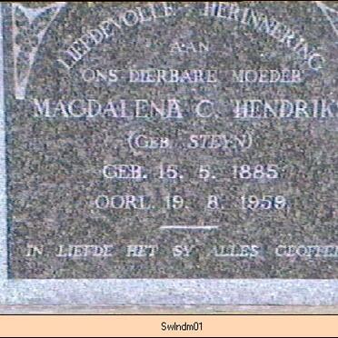 HENDRIKS Magdalena C. nee STEYN 1885-1959