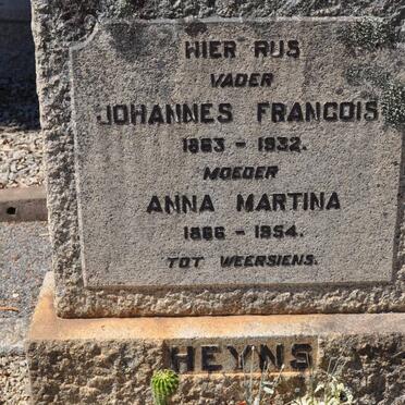 HEYNS Johannes Francois 1863-1932 &amp; Anna Martina 1866-1954