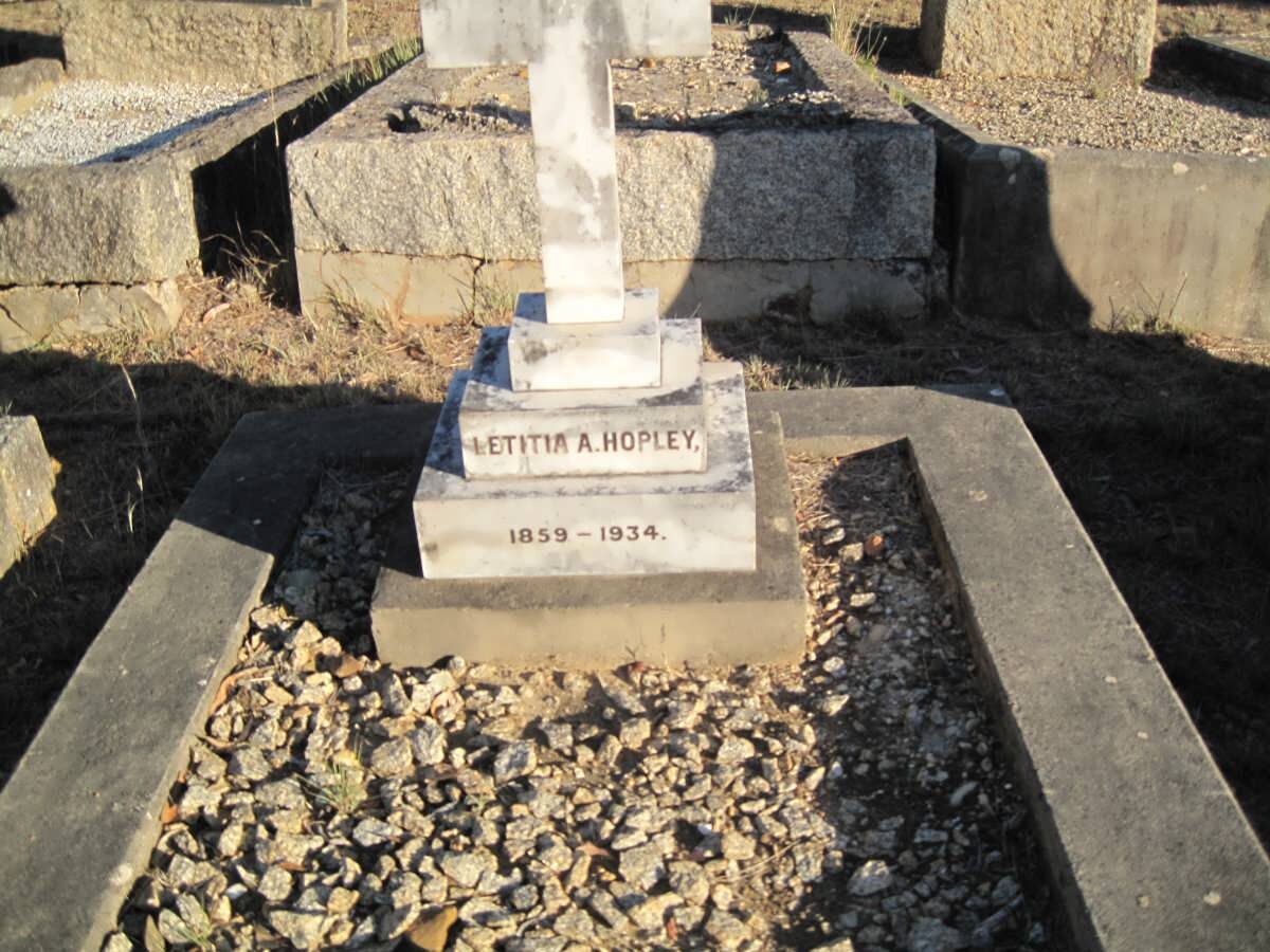 HOPLEY Letitia A. 1859-1934