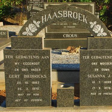 HAASBROEK Gert Diedericks 1883-1970 &amp; Susanna J.M. 1899-1978
