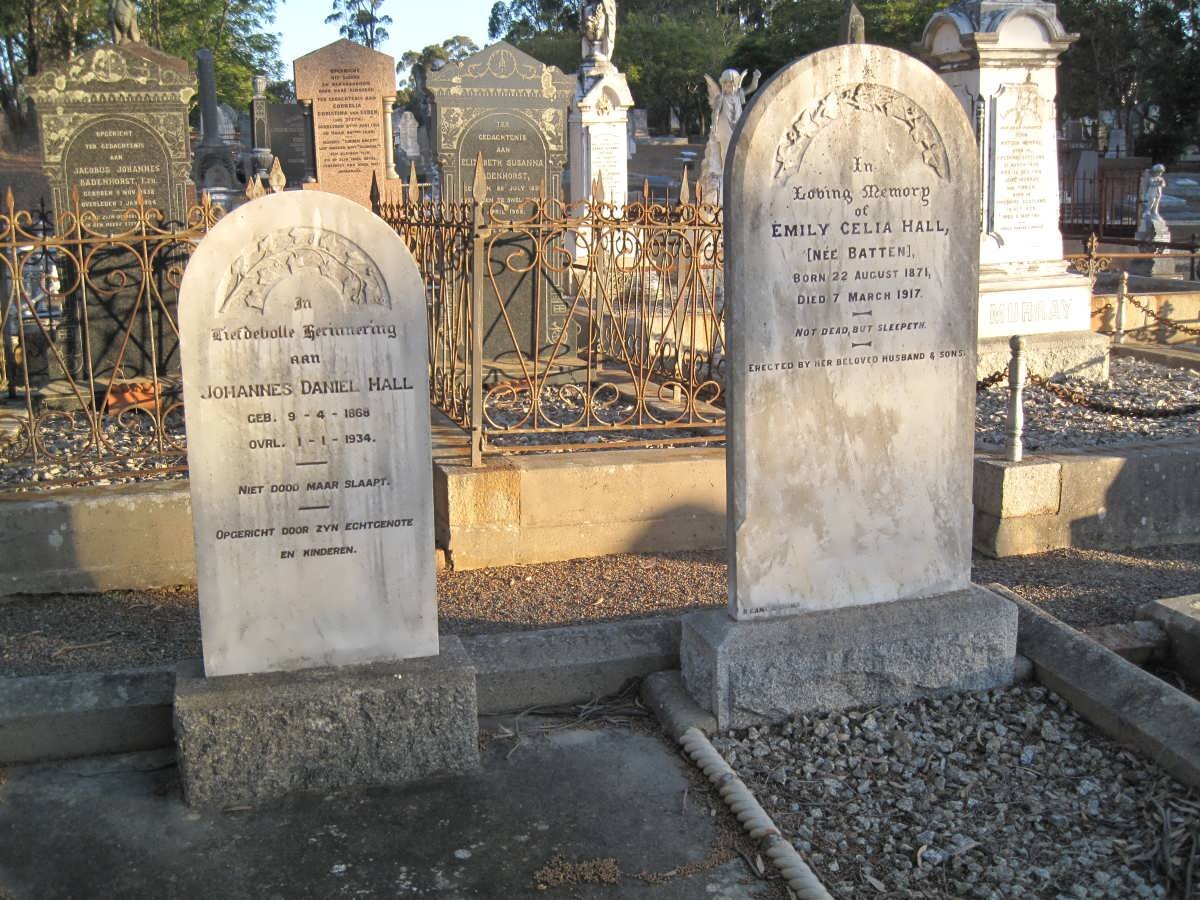 HALL Johannes Daniel 1868-1934 &amp; Emily Celia BATTEN 1871-1917