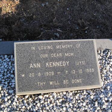 KENNEDY Grant 1903-1976 &amp; Ann UYS 1909-1989