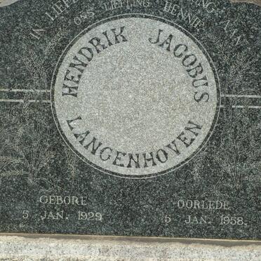 LANGENHOVEN Hendrik Jacobus 1929-1958