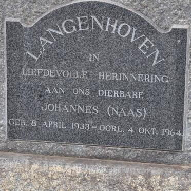 LANGENHOVEN Johannes 1933-1964