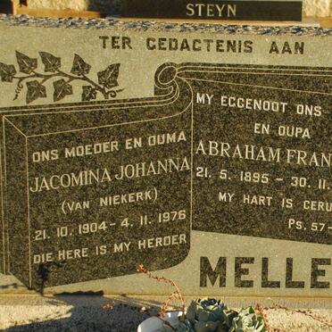 MELLET Abraham Francois 1895-1972 &amp; Jacomina Johanna VAN NIEKERK 1904-1976