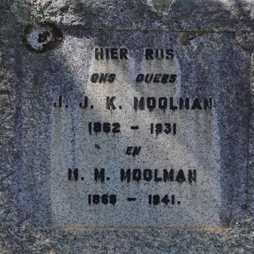 MOOLMAN J.J.K. 1862-1931 &amp; M.M. 1869-1941