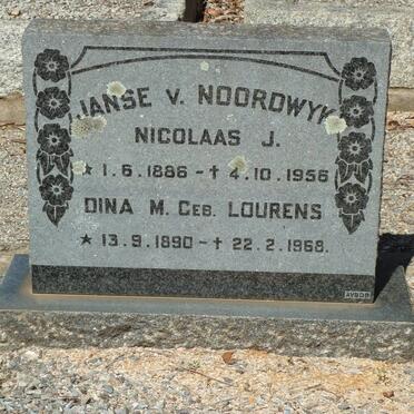 NOORDWYK Nicolaas J., Janse v. 1886-1956 &amp; Dina M. LOURENS 1890-1968