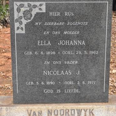 NOORDWYK Nicolaas J., van 1890-1977 &amp; Ella Johanna 1898-1962