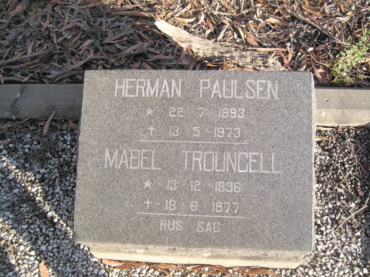 PAULSEN Herman 1893-1973 &amp; Mabel TROUNCELL 1896-1977