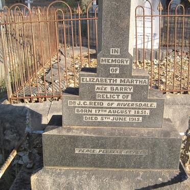 REID Elizabeth Martha nee BARRY 1851-1915