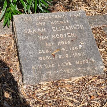 ROOYEN Sarah Elizabeth, van nee KOEN 1885-1963