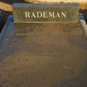 RADEMAN Christiaan Frans J. 1884-1971